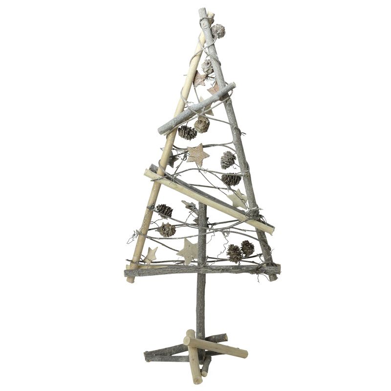 Northlight 23" Natural Twig Tree with Pine Cones and Stars Christmas Decoration, 1 of 3
