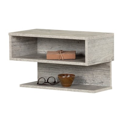 Sazena Seaside Pine Floating Nightstand with Open Shelf