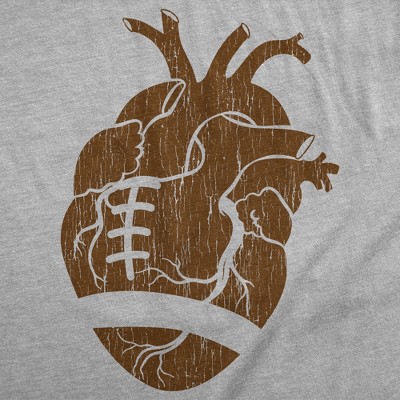 Мужские футболки Crazy Dog T-Shirts, Inc. Mens Funny T Shirts Football Heart Sarcastic Graphic Novelty Tee for Men - Crazy Dog Men's T Shirt For Football Season Light Grey L — фото 2