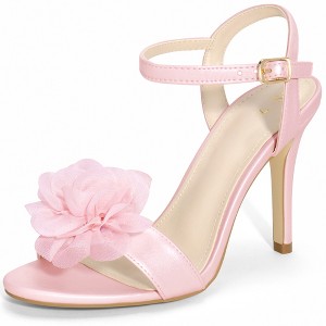 BLISSFUL STEP Women's Open Toe Ankle Strap Slingback Heeled Sandals - 1 of 3