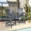 Aoodor Tall Adirondack Chairs Set of 2, HDPE Patio Bar Stool with Connecting Tray,All-Weather Balcony Chair - 2 of 4