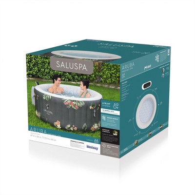Bestway SaluSpa Aruba Gray Inflatable Round Hot Tub with 110 Jets