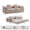 Convertible Floor Sofa Bed with Pillow and Armrest, Corduroy Floor Couch for Living Room or Bedroom, Compression Futon Sofa for Small Spaces-Koiai - 3 of 4