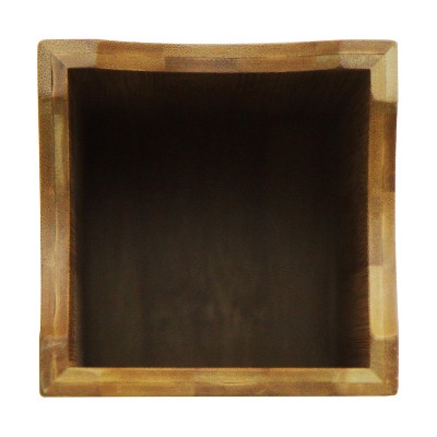 Eco-Friendly Bamboo Square Utensil Holder, 5x7 Inches