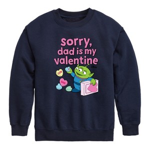 Boys' - Toy Story - Sorry Dad My Valentine Graphic Long Sleeve Fleece Sweatshirt - 1 of 4
