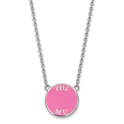 Black Bow Jewelry Sterling Silver Phi Mu Greek Life Necklace 18 Inch