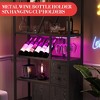 71.2" Tall Bar Cabinet with LED Lights, Power Outlets and Glass Holder for Living Room - 4 of 4