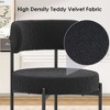 SEVOBAL Dining Chairs Set of 4 Teddy Upholstered Dining Room Chairs Kitchen Chair Accent Chair Modern Dining Room Kitchen, Black, 17.7"*15.7"*31" - 4 of 4