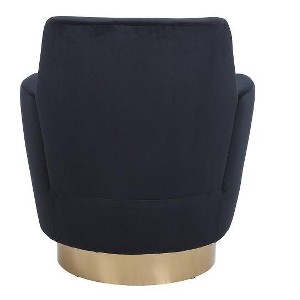 Ridstar Accent Chair and Armchairs with Gold Stainless Steel Base For Living Room & Bedroom-Black - 1 of 4