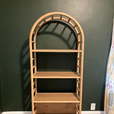 72" Holladay Curved Wooden Bookcase Natural - Threshold™ Designed With