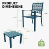 3-Piece Durable Metal Patio Furniture Set, Includes 2 Portable Weather-Resistant Chairs & Coffee Table, Modern Bistro Set with Elegant Design - 2 of 4