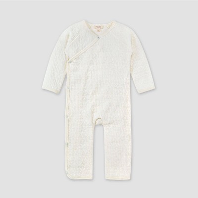 Burt's Bees Baby® Baby Quilted Bee Wrap Front Jumpsuit - White 0-3M