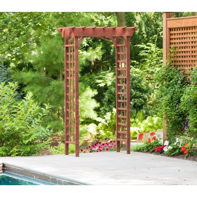 83" Cedar Garden Decorative Structures Arbor - Brown - Leisure Season
