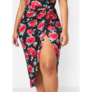 Rebdolls Women's Abigail Floral Draped Midi Skirt - 1 of 3