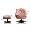 NicBex Velvet Swivel Accent Chair,Upholstered Swivel Living Room Chairs with Curved Backrest and Ottoman,Accent Chairs for Living Room - 3 of 4