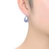 Guili Radiant Sterling Silver with Colored, Multi-Color, Red, or Blue Cubic Zirconia Pear Drop Earrings for a Glamorous, Elegant, or Timeless Look - 2 of 3