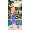 HAPPY BAY Men's Beachwear Wraps Vacation Lava Lava Swimwear Beach Summer Swimwear Pareo Long Sarong Wrap One Size Blue, Floral - 2 of 4