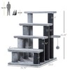 SKYONE Cat Stair Steps with Soft Flannel, Scratching Post & Hanging Ball - Joint-Friendly Pet - 3 of 4
