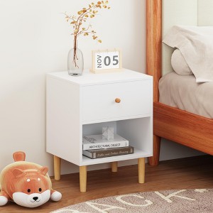 Kumasinova Wood Nightstand with Open Shelf,Night Stand with Drawers/Door,22.83"/23.23" Bedside Table for Living Room,Bedroom Furniture - 1 of 4
