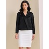 INSPIRE CHIC Women's Satin Collar V Neck Long Sleeve Office Dressy Blouse - 3 of 4