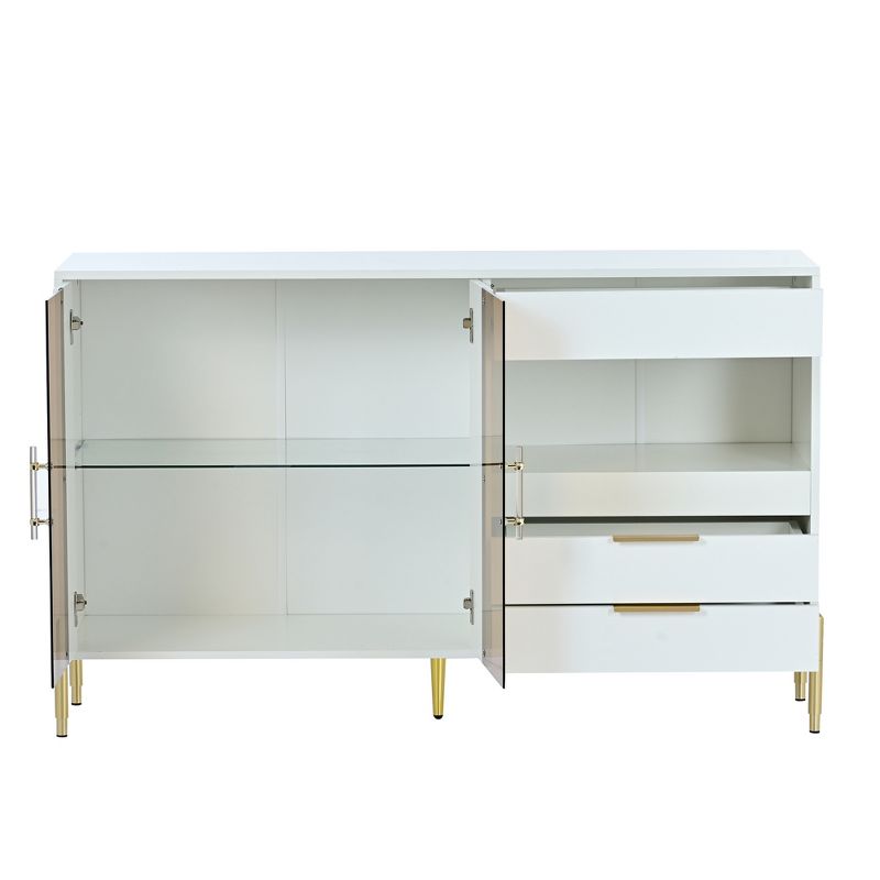 Modern Sideboard, Buffet Storage Cabinet with Acrylic Doors and Adjustable Shelves-ModernLuxe, 5 of 14