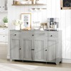 55" Sideboard Buffet Cabinet with 3 Drawers & 4 Doors, Adjustable Shelf Kitchen Storage Console for Dining Room Living Room - 2 of 4