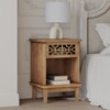 JIONJOY Hand-Carved Rustic Nightstand with Drawer & Shelf - 4 of 4