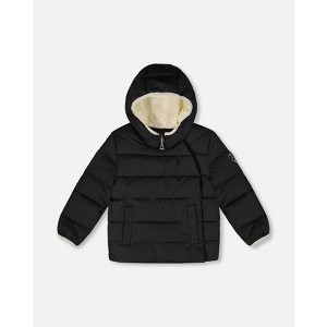Deux par Deux Kids Unisex Compressible Winter Puffy Coat Designed for Car Seat Black - 1 of 4
