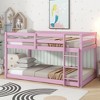 NicBex Twin Over Twin Rubber Wood Floor Bunk Bed with Ladder & Strengthened Slats,Modern Bed Frame for Kids Room,Bedroom - 2 of 4
