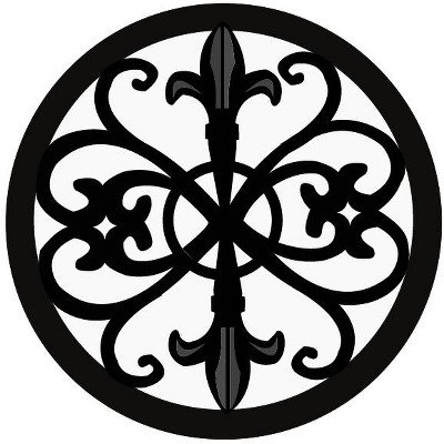 Home Basics Cast Iron Fleur De Lis Trivet, Black