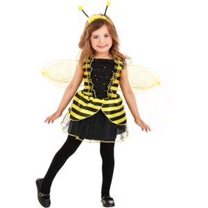 HalloweenCostumes.com 2T/4T Girl Toddler Lil Bee Costume,  Bumbblebee Outfits for Girls, Yellow/Black - 1 of 4