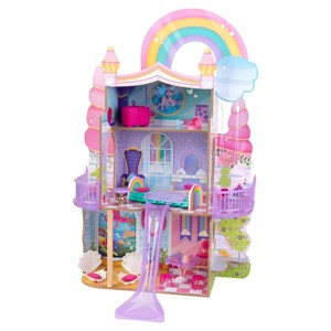 KidKraft Rainbow Dreamers Unicorn Mermaid Wooden Dollhouse with 15 Accessories - 1 of 3