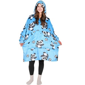 Tirrinia Women Printed Oversized Fleece Wearable Blanket Hoodie Sweatshirt Soft Cozy Gift Wife Woman - 1 of 4