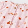 Baby Halloween Long Sleeve Gauze Pumpkin Romper - Cat & Jack™ Pink - 3 of 4