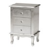 Baxton Studio Newton Classic and Traditional Silver Finished Wood 3-Drawer End Table - 2 of 4