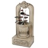 LuxenHome 40.35 in. H Arched Cement Urn with Metal Flowers Outdoor Fountain - 4 of 4