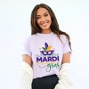 Simply Sage Market Women's Mardi Gras Mask Stacked Short Sleeve Garment Dyed Tee - 2 of 4