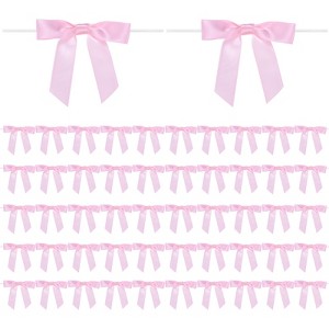 Unique Bargains Polyester Multipurpose Use Durable Flexible Gift Wrap Bows 50 Pcs - 1 of 4