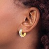 Black Bow Jewelry 5mm Diamond Cut Hinged Huggie Hoops in 10k Gold & White Rhodium, 15mm - 3 of 4