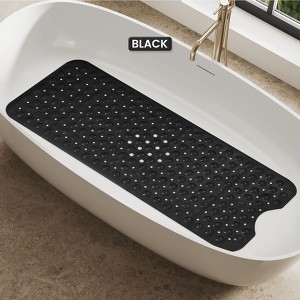 Non Slip Bathtub And Shower Mats 40x16 Extra Long Bath Tub Mat With Suction Cups & Drain Holes - Lux Decor Collection - 1 of 4
