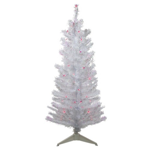 Northlight 4' Pre-lit White Iridescent Pine Artificial Christmas Tree ...