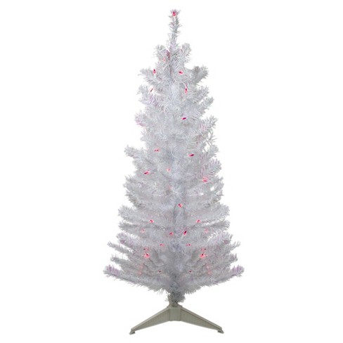 Northlight 4' Prelit Artificial Christmas Tree White Iridescent Pine -  Pink/purple Lights : Target