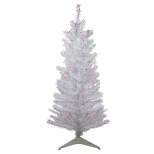 Northlight 4' Pre-lit White Iridescent Pine Artificial Christmas Tree - Pink Lights