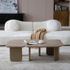 Modern 7-Shaped MDF Coffee Table with PU Coating, Asymmetrical Design, Reinforced Legs and Non-Slip Feet for Living Room - 3 of 4