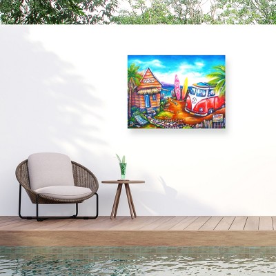 "Surf Bocpenguins" Outdoor Canvas