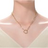 Guili 14K Gold Plated Cubic Zirconia Charm Necklace, showcasing shimmering stones for a modern, chic look that adds grace to any outfit. - 3 of 3