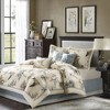 7 Pcs Elegant Nature Scenery Design Cotton Comforter Set,All Season Home Textile Cozy Bedding Set fits Lux Bedroom Decor,Matching Bed Skirt - 2 of 4