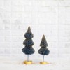 Storied Home Tall Sisal Bottle Brush Tree with Gold Glitter and Wood Base, Blue - 3 of 3