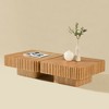 Modern Square Coffee Table Set of 2 Farmhouse Drum Coffee Table Wooden End Table Accent Cocktail Table Center Table - ModernLuxe - 4 of 4