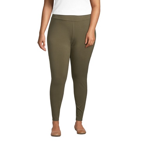 Lands End Women s Plus Size Starfish Mid Rise Knit Leggings 1x Forest Moss Target